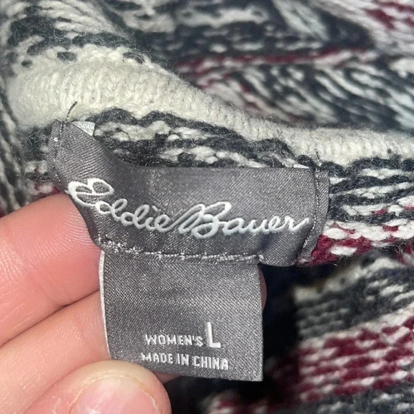 Eddie Bauer Women’s Printed Tunic Turtleneck Sweater Size Large - Picture 4 of 7